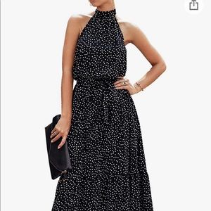 Large Women’s Casual Halter Neck Sleeveless Floral Long Maxi Dress